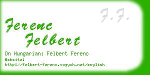 ferenc felbert business card